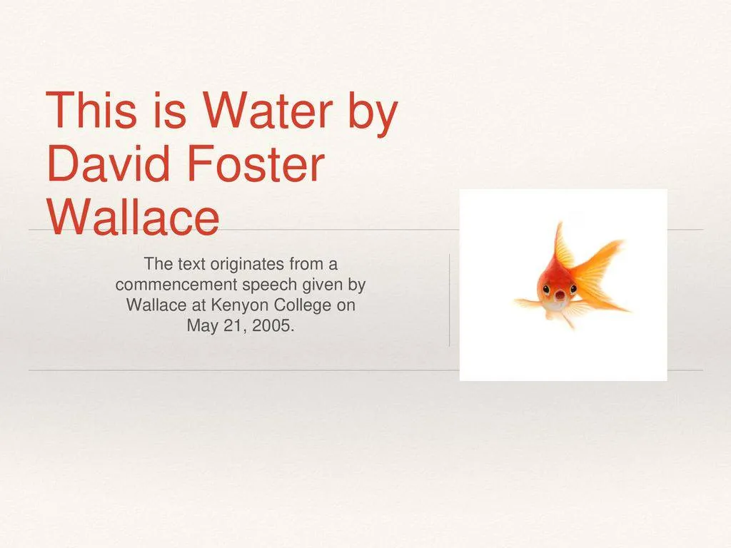 This is Water by David Foster Wallace